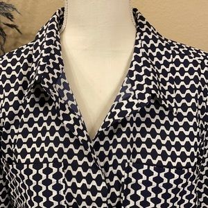 New Tommy Hilfiger Crepe Roll Tab Button Up Blouse